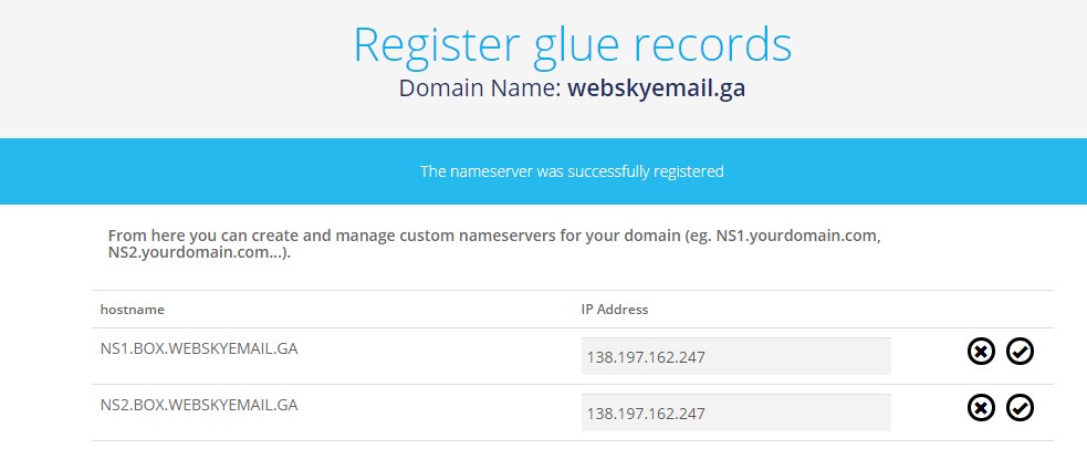 nameserver with ip