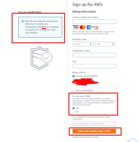 aws Add payment method