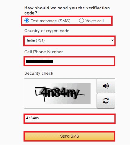 aws Verify your phone number