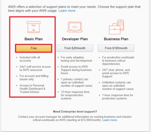 Choose an AWS Support plan