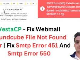 VestaCP - Fix Webmail Roundcube File Not Found Error | Fix Smtp Error 451 And Smtp Error 550